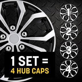 img 3 attached to 🚗 Pilot Automotive WH553-16S-BS 16" Spyder Performance Wheel Cover - Pack of 4 (Black/Silver) - Compatible with Toyota, Volkswagen, Chevy, Honda, Mazda, Dodge, Ford & More