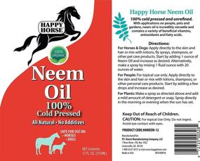img 1 attached to 🐴 Happy Horse Neem Oil: Premium Cold Pressed & Unrefined Cosmetic Grade, Ideal for Horse Fly Spray - 12oz