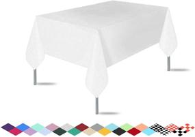 img 4 attached to 🍷 3 Pack Premium Disposable Plastic White Tablecloth (54x108), Rectangle Table Cover for Wedding, Party, Banquet, in Burgundy