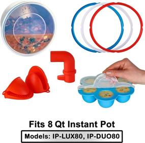 img 2 attached to 🔧 All-in-One UPGRADED Silicone Accessories for Instant Pot 8 Quart - Lid, Sealing Rings, Egg Bites Mold, Mitts & more! 100% AUTHENTIC & BPA/PHTHALATE-FREE