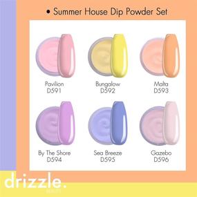 img 3 attached to 💅 Drizzle Nail Dip Powder Kit - 6 Colors Starter Set with Base Activator & Top Coat - Acrylic Nail Dip Powder Set - Pink, Yellow, Purple, Blue Series for Nail Art - No Lamp Required