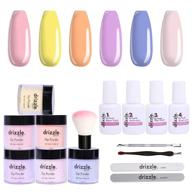 💅 drizzle nail dip powder kit - 6 colors starter set with base activator & top coat - acrylic nail dip powder set - pink, yellow, purple, blue series for nail art - no lamp required logo