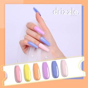 img 2 attached to 💅 Drizzle Nail Dip Powder Kit - 6 Colors Starter Set with Base Activator & Top Coat - Acrylic Nail Dip Powder Set - Pink, Yellow, Purple, Blue Series for Nail Art - No Lamp Required