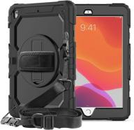 📱 ipad 8th generation case 2020, ipad 7th generation case 2019 with pencil holder screen protector, sibeitu ipad 10.2 case for kids, full body heavy duty shockproof rugged a2200 protective cover with 360° stand strap in black logo