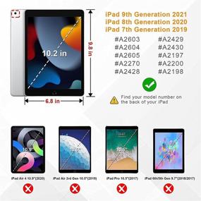 img 3 attached to 📱 iPad 8th Generation Case 2020, iPad 7th Generation Case 2019 with Pencil Holder Screen Protector, SIBEITU iPad 10.2 Case for Kids, Full Body Heavy Duty Shockproof Rugged A2200 Protective Cover with 360° Stand Strap in Black