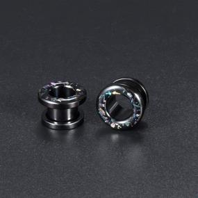 img 2 attached to 💎 KUBOOZ Women's Tunnels Earrings Piercing Stretchers in Body Jewelry - Enhance Your Style with Exquisite Jewelry