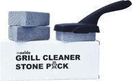 🔥 eco-friendly grill cleaning kit with handle holder - grill cleaner stone, block & brush - commercial grade, food safe, durable 3-pack - ideal for bbq grill maintenance logo