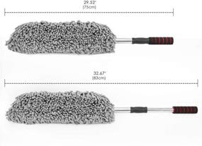 img 1 attached to MoKo Car Duster: Premium Microfiber Cleaning Brush with Extendable Handle - Grey