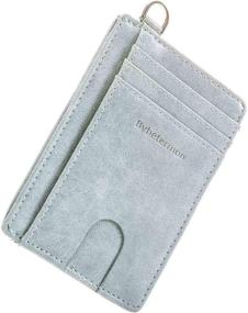 img 4 attached to 🔒 RFID Blocking Double Slim Wallet - Minimalist Leather Card Wallet for Women and Men