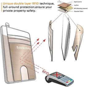 img 3 attached to 🔒 Блокирующий RFID двойной узкий кошелек - минималистский кожаный карманный кошелек для женщин и мужчин