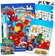 🦸 unleash your inner hero with marvel super hero adventures imagine ink coloring book activity set! logo