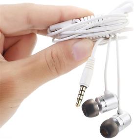 img 3 attached to 🎧 Проводные наушники Ishare In-Ear с микрофоном и пультом ДУ, аудио-разветвитель, стереозвук для устройств iPhone и Android (стильный дизайн, белый серебристый).