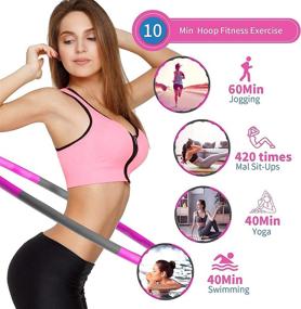 img 3 attached to 🏋️ Supsdzx Weight Loss Exercise Hoops - Fitness Exercise Hoop 2lb for Women, 8 Section Detachable Adjustable Size, Workout Hooping Equipment in Pink Grey