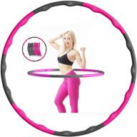 🏋️ supsdzx weight loss exercise hoops - fitness exercise hoop 2lb for women, 8 section detachable adjustable size, workout hooping equipment in pink grey logo