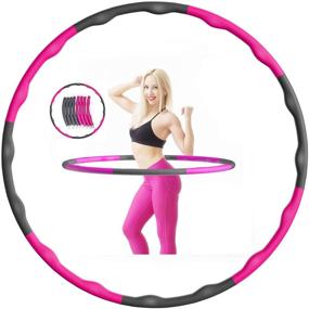 img 4 attached to 🏋️ Supsdzx Weight Loss Exercise Hoops - Fitness Exercise Hoop 2lb for Women, 8 Section Detachable Adjustable Size, Workout Hooping Equipment in Pink Grey