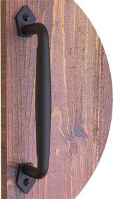 img 4 attached to 🚪 Barn Door Handle Round Black - 10 inch Solid Steel Gate Handle Pull for Sliding Barn Doors, Gates, Garages, Sheds