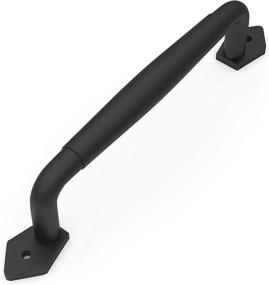 img 1 attached to 🚪 Barn Door Handle Round Black - 10 inch Solid Steel Gate Handle Pull for Sliding Barn Doors, Gates, Garages, Sheds