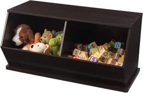 img 1 attached to 📦 KidKraft Wooden Double Storage Unit - Espresso: Organize and Decorate Any Space with Premium Children's Storage Furniture, Ideal Gift for Ages 3+