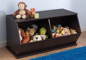 img 2 attached to 📦 KidKraft Wooden Double Storage Unit - Espresso: Organize and Decorate Any Space with Premium Children's Storage Furniture, Ideal Gift for Ages 3+