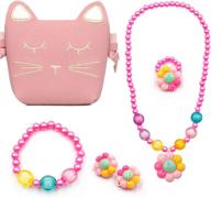 👸 kids play jewelry set: little girls' pink purse, ideal gift for halloween, christmas, and birthdays logo