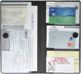 img 3 attached to 📑 Премиум Черный Большой держатель страхового полиса и регистрационной карты для автомобиля - кошелек AUTOSTYLE для важных автомобильных документов.