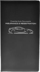 img 1 attached to 📑 Премиум Черный Большой держатель страхового полиса и регистрационной карты для автомобиля - кошелек AUTOSTYLE для важных автомобильных документов.