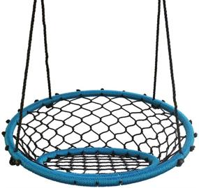 img 4 attached to 🪡 KL KLB Sport Spider Web Chair Swing: 35 Inch Outdoor Tree Swing for Adults and Kids with 2 Hanging Straps and Adjustable Ropes - Ultimate Fun for All Ages!