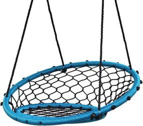 img 3 attached to 🪡 KL KLB Sport Spider Web Chair Swing: 35 Inch Outdoor Tree Swing for Adults and Kids with 2 Hanging Straps and Adjustable Ropes - Ultimate Fun for All Ages!