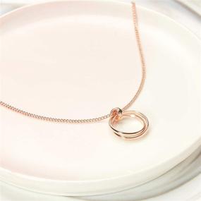 img 3 attached to Grandmother Groom Gift Necklace Rose Gold Plated Brass
