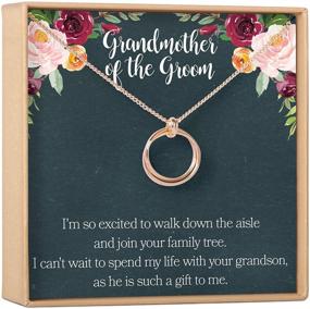 img 4 attached to Grandmother Groom Gift Necklace Rose Gold Plated Brass