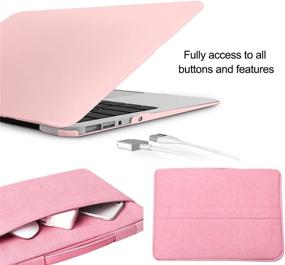img 2 attached to 🎁 5-in-1 MacBook 12 Inch Retina Case Bundle - iCasso Ultra Slim Plastic Hard Cover with Sleeve, Screen Protector, Keyboard Cover & Dust Plug for MacBook 12 Inch Retina Model A1534 - Rose Quartz