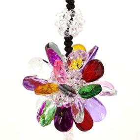img 4 attached to 🌸 Colorful SZWGMY Crystal Flower Car Pendant Hanging Ornament - Interior Accessories for Auto Rear View Mirror and Home Decoration