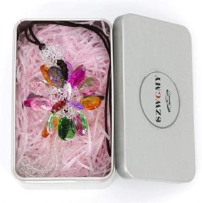 img 2 attached to 🌸 Colorful SZWGMY Crystal Flower Car Pendant Hanging Ornament - Interior Accessories for Auto Rear View Mirror and Home Decoration