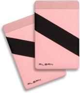 📱 alban rfid blocking cell phone wallet: stick-on credit card holder with finger strap (2 pack, pink) logo