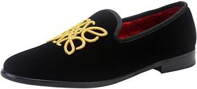 img 3 attached to 👞 Exquisite Embroidered Fashion Wedding Loafers for Men