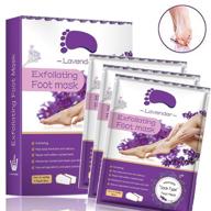 natural foot peeling mask 3-pack - removes calluses & dead skin cells, softens feet, repairs rough heels - men & women, lavender infused logo