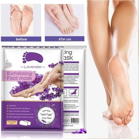 img 1 attached to Natural Foot Peeling Mask 3-Pack - Removes Calluses & Dead Skin Cells, Softens Feet, Repairs Rough Heels - Men & Women, Lavender Infused