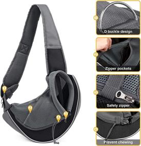 img 2 attached to 🐶 Premium WOYYHO Pet Dog Sling Carrier: Adjustable Strap, Breathable Mesh, Hands-Free Puppy Sling Bag for Small Dogs and Cats - Ideal for Outdoor Travel