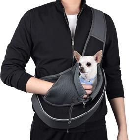 img 4 attached to 🐶 Premium WOYYHO Pet Dog Sling Carrier: Adjustable Strap, Breathable Mesh, Hands-Free Puppy Sling Bag for Small Dogs and Cats - Ideal for Outdoor Travel