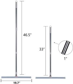 img 3 attached to 🧽 19.7" Heavy-Duty Floor Squeegee - Silicone Rubber Blade, Foam Blades, Stainless Steel Handle with Swivel Joint - Ideal for Glass, Wood, Tile, Shower Cleaning