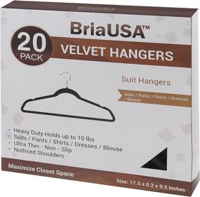 img 2 attached to 👔 BriaUSA Slim Velvet Suit Hangers - Multipurpose with Notched Shoulders & Swivel Chrome Hooks, Dark Pink (Box of 20)