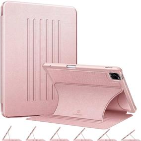 img 4 attached to 🌸 Fintie Magnetic Stand Case for iPad Pro 11-inch (3rd Generation) 2021 - Shockproof Soft TPU Cover with Pencil Holder, Multiple Angles - Also Compatible with iPad Pro 11" 2nd Gen 2020/1st Gen 2018 - Rose Gold