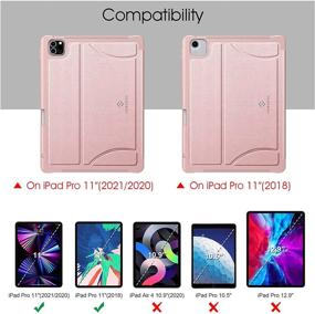 img 3 attached to 🌸 Fintie Magnetic Stand Case for iPad Pro 11-inch (3rd Generation) 2021 - Shockproof Soft TPU Cover with Pencil Holder, Multiple Angles - Also Compatible with iPad Pro 11" 2nd Gen 2020/1st Gen 2018 - Rose Gold