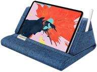 🔵 moko tablet pillow stand, soft bed pillow holder for 11" pad, compatible with ipad 10.2" (9th gen), new ipad mini 8.3", ipad air 4/3, ipad pro 11/10.5/9.7, mini 5/4, galaxy tab s6/s7 11", blue logo