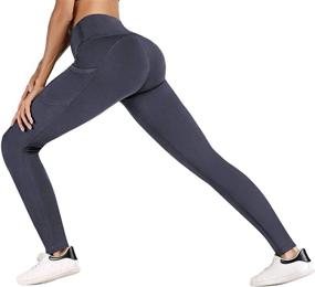 img 2 attached to IUGA Women's High Waisted Yoga Pants 🩲 with Pockets - Capri Leggings for Workout & Yoga