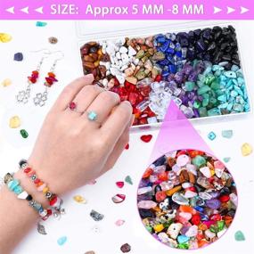 img 1 attached to 800 Pcs Natural Chip Stone Beads, Irregular Gemstones Bulk – 5-8 MM Crystal Stones for Jewelry Making, Earrings & Bracelets, DIY Crafts – Multicolored Loose Rocks for Necklace & Art Projects