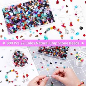 img 2 attached to 800 Pcs Natural Chip Stone Beads, Irregular Gemstones Bulk – 5-8 MM Crystal Stones for Jewelry Making, Earrings & Bracelets, DIY Crafts – Multicolored Loose Rocks for Necklace & Art Projects