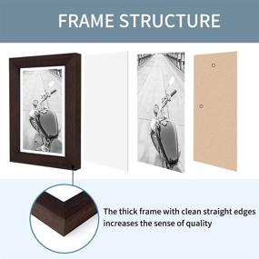 img 2 attached to 🖼️ Giverny 5x7 Picture Frames Brown - Set of 6 Photo Frames with Real Glass: Premium Tabletop Display Frames for Home, Office, Hotel, and Parties - Perfect for 4x6 or 5x7 Photos With or Without Mat