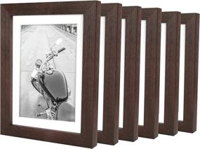 img 4 attached to 🖼️ Giverny 5x7 Picture Frames Brown - Set of 6 Photo Frames with Real Glass: Premium Tabletop Display Frames for Home, Office, Hotel, and Parties - Perfect for 4x6 or 5x7 Photos With or Without Mat