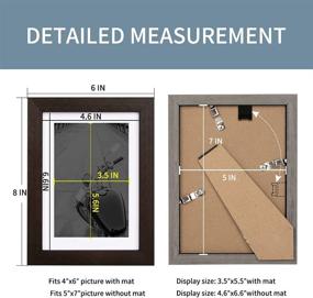 img 3 attached to 🖼️ Giverny 5x7 Picture Frames Brown - Set of 6 Photo Frames with Real Glass: Premium Tabletop Display Frames for Home, Office, Hotel, and Parties - Perfect for 4x6 or 5x7 Photos With or Without Mat